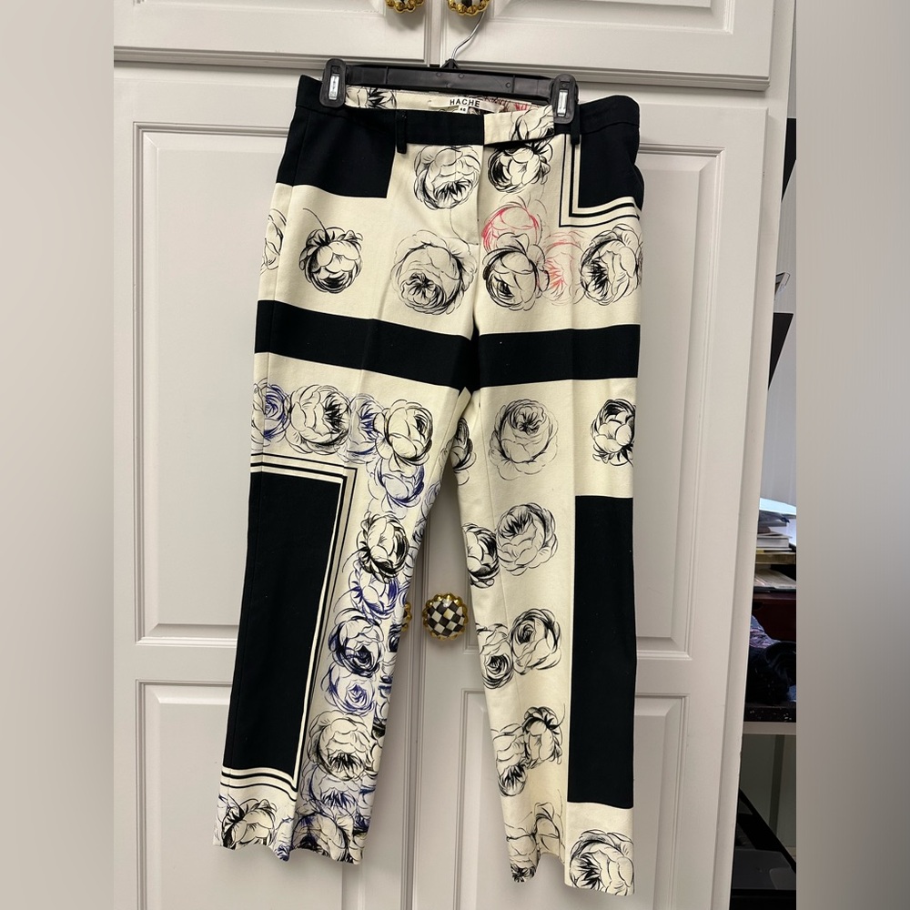 HACHE drawn flower pants ARTISTIC